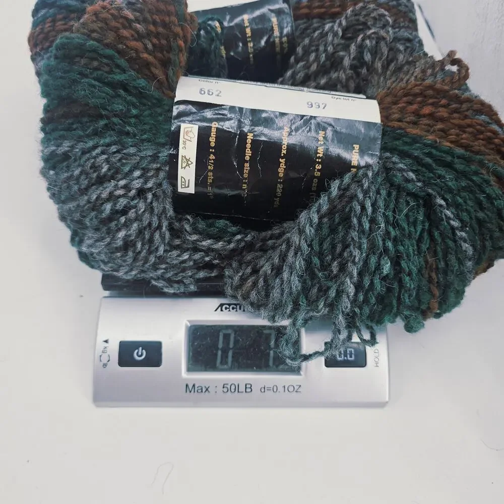 2 Tahki Imports Ambrosia Slim yarn #662 dark green brown Pure New Wool France